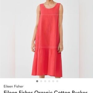 Eileen Fisher Red Textured Dress